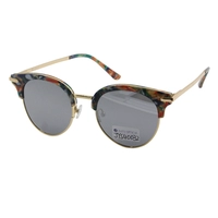 High Quality Handmade Custom Round Shape Half Frame Women Acetate Cat Eye Sunglasses